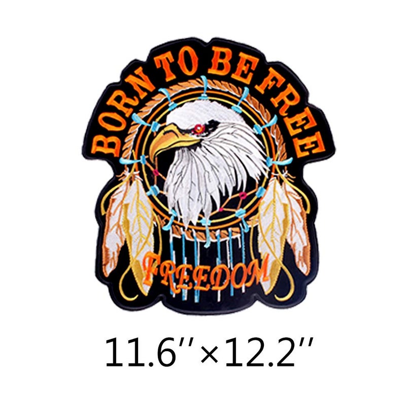 TEBWPIY 11.6'' x 12.2â€˜â€™ Large Patriotic American Eagle Patch- Falcon Tactical Patch-Large Patches for Jackets/Locomotive Biker Patches Embroidered Iron/Sew On Patch Embroidered Appliqued Badge Sign - Image 5